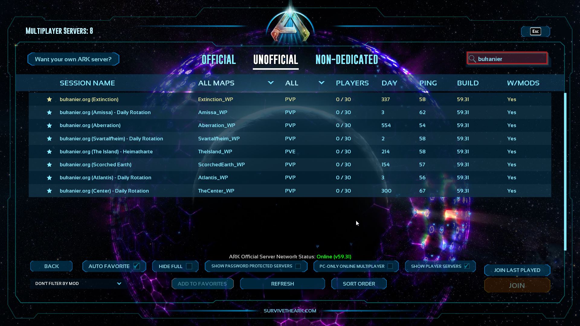 ARK Survival Ascended - In-Game Server Browser