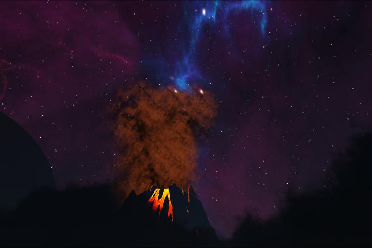 The Volcano by Night