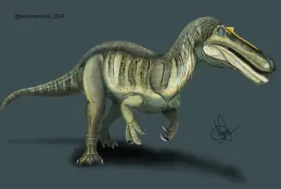 Reconstruction (paleoart) of Suchomimus tenerensis. Made by Igor Alves (Sauroarchive) and based on Dan Folkes 2023's skeletal (CC BY 4.0) Reconstruction (paleoart) of Suchomimus tenerensis. Made by Igor Alves (Sauroarchive) and based on Dan Folkes 2023's skeletal (CC BY 4.0)